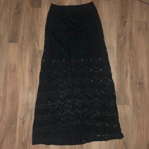 Darking black lace long skirt. Size XS